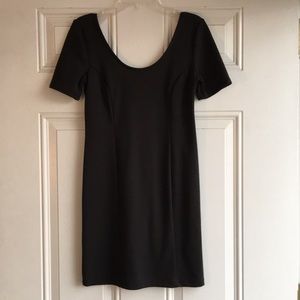 Black mini dress with scoop back